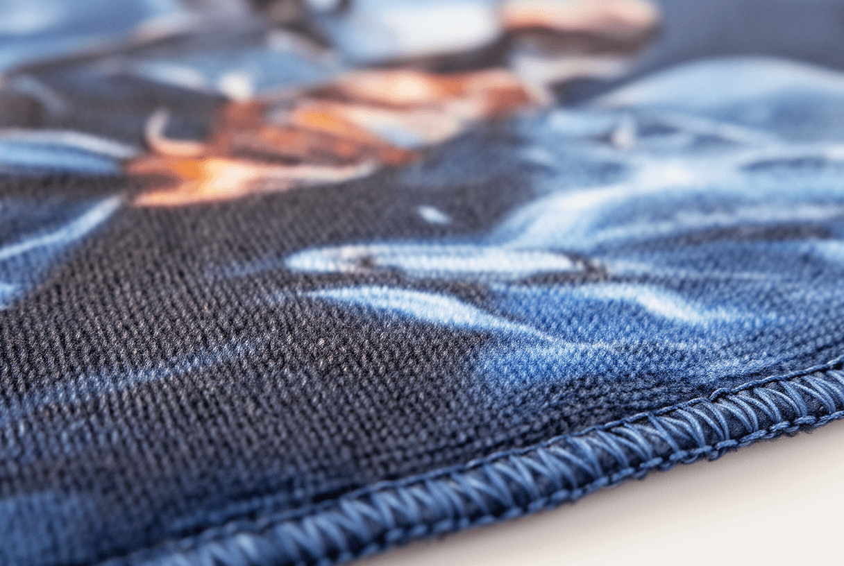 gros plan texture et impression sublimation sur chiffon microfibre